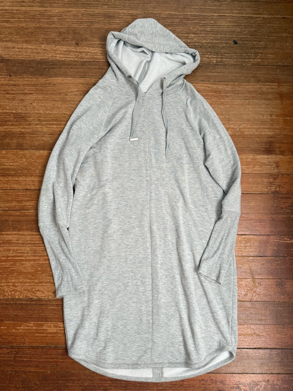 Athleta Light Gray Solitude Hooded Sweatshirt Dress Size Medium